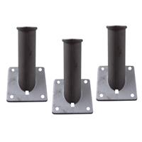 Bellatio 3x stuks vlaggenstokhouders / vlaggenhouders aluminium voor vlaggen tot 32 mm -