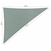 Shadow Comfort Compleet pakket:  driehoek 3x4x5m Country Blue met RVS Bevestegingspakket en buitendoek reiniger