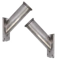 2x Vlaggenstokhouder / vlaggenhouder aluminium 30 mm -