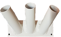 Vlaggenclub.nl Vlaggenstokhouder 30mm Drieling Muurbevestiging | Wit