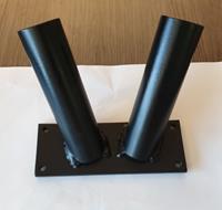 Vlaggenstokhouder 30mm Tweeling Muurbevestiging | Zwart duo