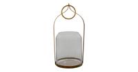 Clayre & Eef Windlicht 22*21*43 cm Koperkleurig Metaal / glas Rond Kaarsenhouder