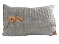Countrylifestyle Aran kussen 60 x 40 lichtgrijs