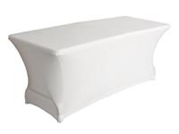 HOES VOOR RECHTHOEKIGE TAFEL - STRETCH - WIT - Toolland