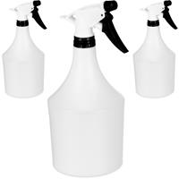 RELAXDAYS Sprühflasche Pflanzen, 3er Set, einstellbare Düse, 1 Liter, mit Skala, Kunststoff, Blumensprüher, weiß-schwarz