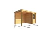 Warentuin Collection Blokhut met overkapping Els 400 cm bij 200 cm diep Lessenaarsdak