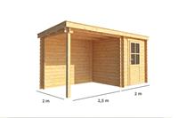 Warentuin Collection Blokhut met overkapping Els 450 cm bij 200 cm diep Lessenaarsdak