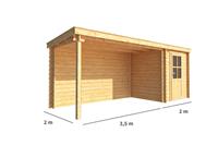 Warentuin Collection Blokhut met overkapping Els 550 cm bij 200 cm diep Lessenaarsdak