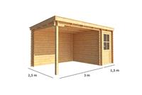 Warentuin Collection Blokhut met overkapping Els 450 cm bij 250 cm diep Lessenaarsdak