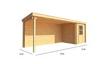 Warentuin Collection Blokhut met overkapping Els 600 cm bij 200 cm diep Lessenaarsdak