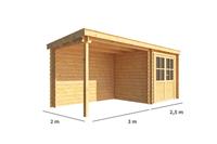 Warentuin Collection Blokhut met overkapping Els 550 cm bij 200 cm diep Lessenaarsdak