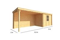 Warentuin Collection Blokhut met overkapping Els 650 cm bij 200 cm diep Lessenaarsdak