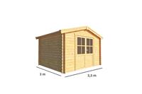Warentuin Collection Tuinhuisje Blokhut Fenna 350 cm bij 300 cm diep Zadeldak