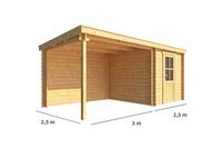 Warentuin Collection Blokhut met overkapping Els 550 cm bij 250 cm diep Lessenaarsdak