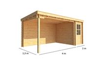 Warentuin Collection Blokhut met overkapping Els 600 cm bij 250 cm diep Lessenaarsdak