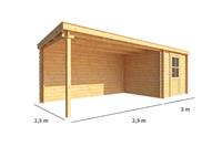 Warentuin Collection Blokhut met overkapping Els 550 cm bij 250 cm diep Lessenaarsdak