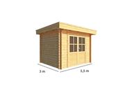 Warentuin Collection Tuinhuisje Blokhut Lisa 350 cm bij 300 cm diep Plat dak