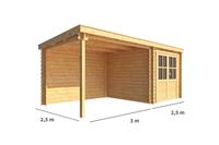 Warentuin Collection Blokhut met overkapping Els 550 cm bij 250 cm diep Lessenaarsdak