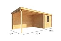 Warentuin Collection Blokhut met overkapping Els 600 cm bij 250 cm diep Lessenaarsdak