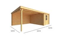 Warentuin Collection Blokhut met overkapping Els 500 cm bij 350 cm diep Lessenaarsdak