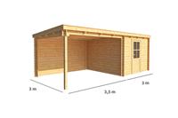 Warentuin Collection Blokhut met overkapping Els 650 cm bij 300 cm diep Lessenaarsdak