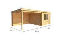 Warentuin Collection Blokhut met overkapping Els 650 cm bij 300 cm diep Lessenaarsdak