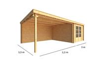 Warentuin Collection Blokhut met overkapping Els 550 cm bij 350 cm diep Lessenaarsdak