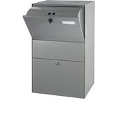 Brievenbus XXL, b x h x d = 390 x 650 x 315 mm, grijs aluminiumkleurig RAL 9007