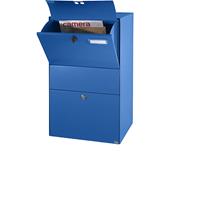 Brievenbus XXL, b x h x d = 390 x 650 x 315 mm, signaalblauw RAL 5005