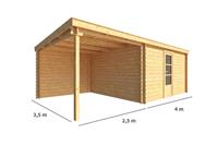 Warentuin Collection Blokhut met overkapping Els 650 cm bij 350 cm diep Lessenaarsdak