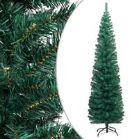 VidaXL Kunstkerstboom met standaard smal 180 cm PVC groen