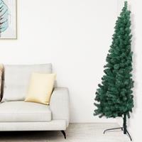 vidaXL Künstlicher Halber Weihnachtsbaum mit Ständer Grün 210 cm PVC 