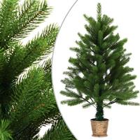 vidaXL Künstlicher Weihnachtsbaum Naturgetreue Nadeln 90 cm Grün 