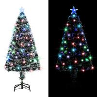 vidaXL Künstlicher Weihnachtsbaum mit Ständer/LED 120 cm Fiberoptik 