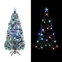 vidaXL Künstlicher Weihnachtsbaum mit Ständer/LED 150 cm Fiberoptik 