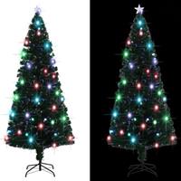 vidaXL Künstlicher Weihnachtsbaum mit Ständer/LED 210 cm Fiberoptik 