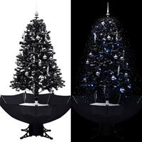 VidaXL Kerstboom sneeuwend met paraplubasis 170 cm PVC zwart