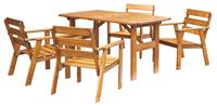 House of Woods | Set van 4 tuinstoelen + tuintafel Venta