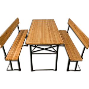 Casaria Bierbankset 3 stuks met rugleuning & extra brede tafel 70cm