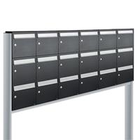 Allux Brievenbusunit Flow set vrijstaand 6-breed, 3-hoog - zwart