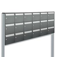 Allux Brievenbusunit Flow set vrijstaand 6-breed, 3-hoog - antraciet