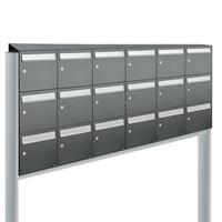 Allux Brievenbusunit Flow set vrijstaand 6-breed, 3-hoog - antraciet