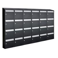 Allux Brievenbusunit Flow set wand 6-breed, 4-hoog - zwart