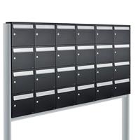 Allux Brievenbusunit Flow set vrijstaand 6-breed, 4-hoog - zwart