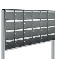 Allux Brievenbusunit Flow set vrijstaand 6-breed, 4-hoog - antraciet