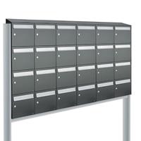 Allux Brievenbusunit Flow set vrijstaand 6-breed, 4-hoog - antraciet
