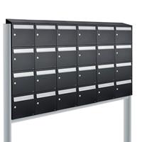Allux Brievenbusunit Flow set vrijstaand 6-breed, 4-hoog - zwart