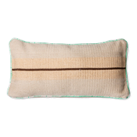 HKliving Kussen Handwoven Wool Bruin 74 x 38