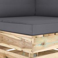 vidaXL 2-Sitzer-Gartensofa mit Kissen Grün Imprägniertes Holz 