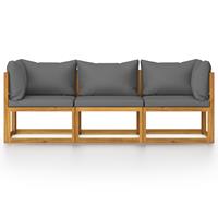 vidaXL 3-Sitzer-Gartensofa mit Auflage Akazie Massivholz 